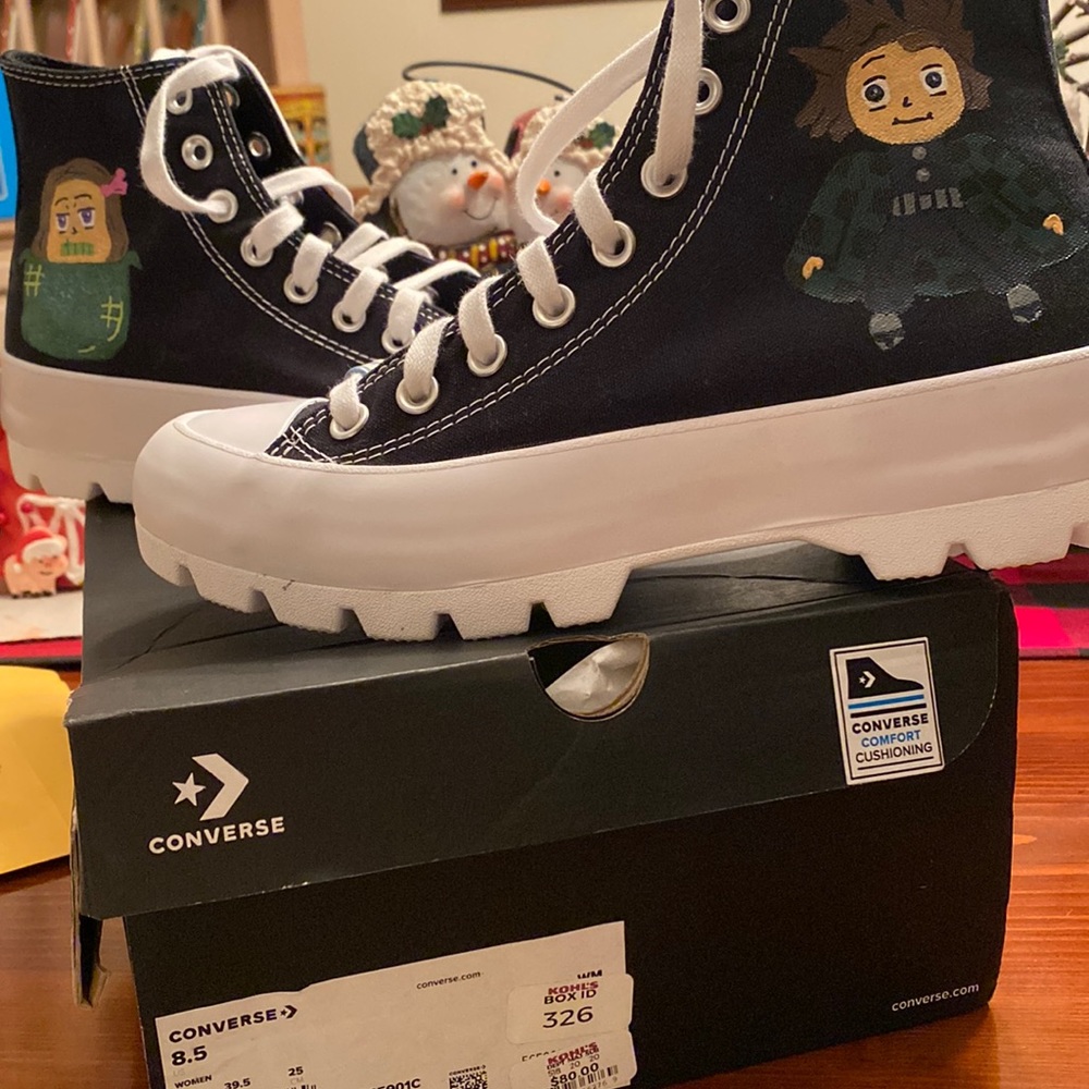 Demon Slayer themed converse sneakers